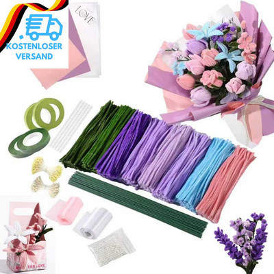 Hhaoysogd 800 Stück Pfeifenreiniger Blumenstrauß Set, Pfeifenputzer Zum Basteln