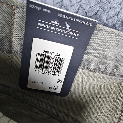 Levi's 568 Jeans Men's  Cargo Loose Straight Denim Size 34x32 Gray NWT - Picture 10 of 12
