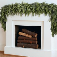 2 Pcs 6FT Artificial Cedar Garland Green Real Touch Christmas Holiday Decor
