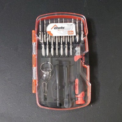 Onsite Tactix 22pc Precision Screwdriver Bit Set w/ Case Torx T4-T10 790108T
