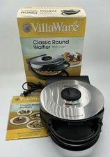 Gofrera belga VillaWare clásica WaffleTone redonda ligeramente usada en caja