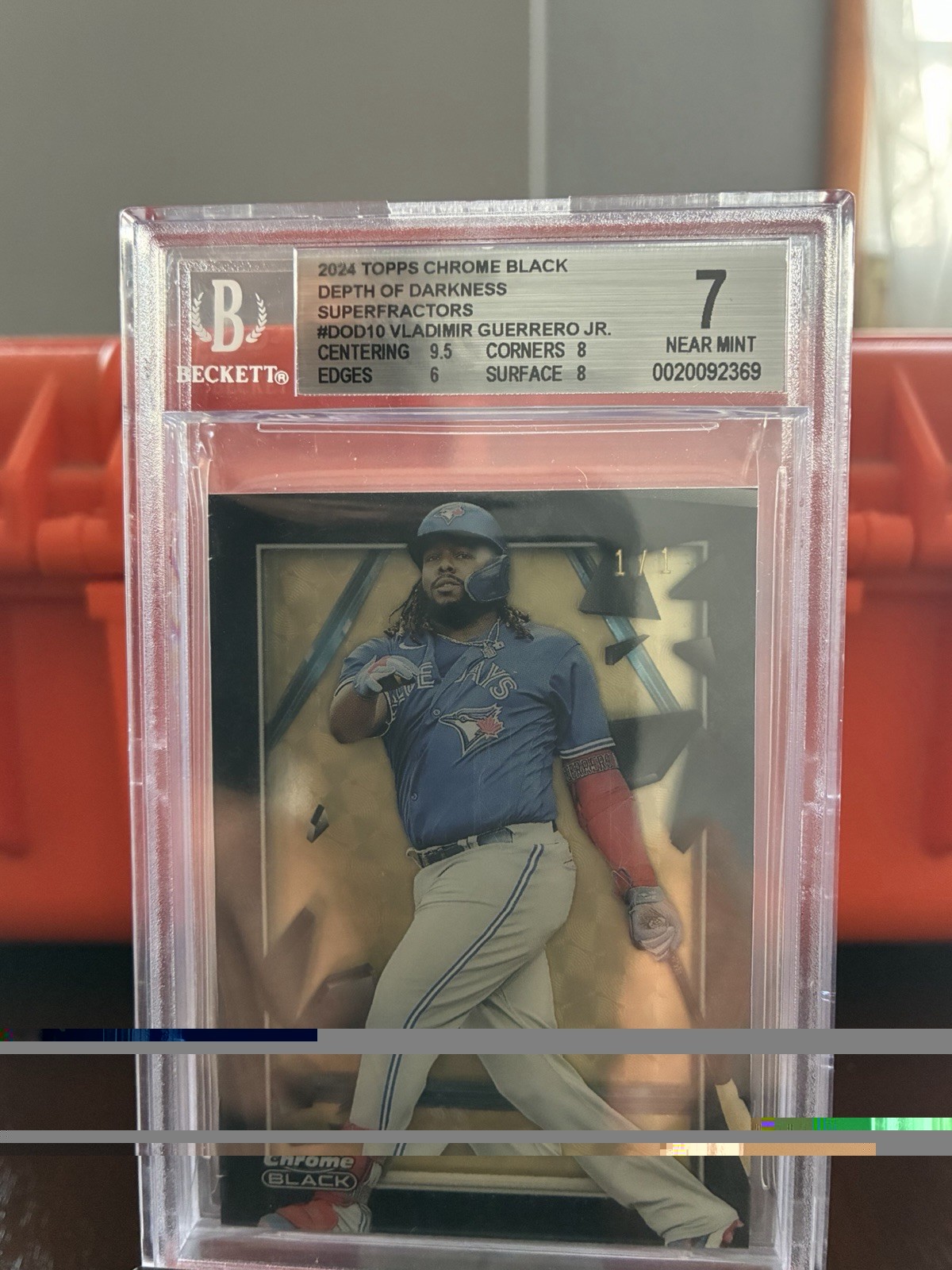1/1 Superfractor Vladimir Guerrero Jr. Depth Of Darkness BGS 7 TCB view 1
