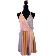 NEW SugarFox Colorblock Floral Mini Dress Surplice V-Neck Cottagecore-Small