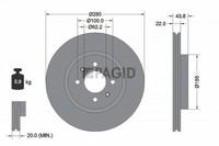 2X Bremsscheibe Pagid 55883NC FüR Hyundai I20 3 BC3 BI3 2 GB IB Bayon Active AX1
