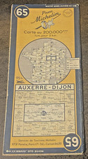 Michelin Card No. 65 - Auxerre Dijon - 1952 - Beautiful Condition
