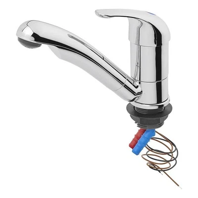 12V Einhebelmischer Wasserhahn Warm-Kaltwasser Microschalter hohes Gehäuse Chrom - Bild 1 von 4