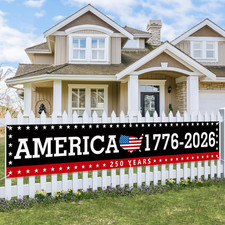 Large 250 Anniversary USA Banner 120" X 20" America 1776-2026 250 Years of Freed