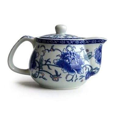 Small Porcelain Teapot, 9oz Tea Pot with Stainless Steel Blue-and-white Penoy