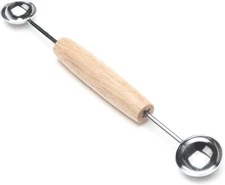 Fox Run Double-Ended Melon Baller with Wooden Handle total 8"