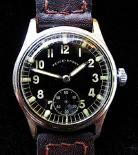 Vintage Watch German REVUE-SPORT MILITARY -DH- WEHRMACHT WWII.
