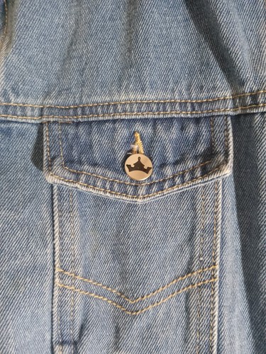 Disney Mädchen Jeansjacke Prinzessin Applikation Schloss Flunder Regenbogen 7-8 Stickerei - Bild 7 von 24