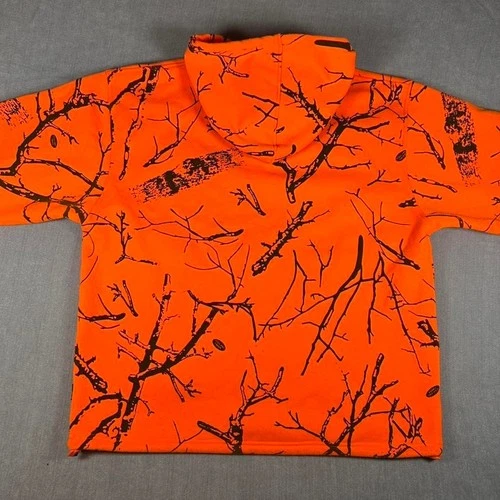Trail Crest Blaze Orange Camo Zip Up Hoodie Highland Timber Hunting Mens Medium image 2