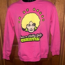 Rare Gildan Dolly Parton Holly Dolly Christmas Hot Pink Sweatshirt, Women s SM