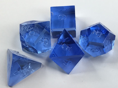 Gamescience Dice Gem Blue d4, d6, d8, d%, d12 - Game Dice rpg oop