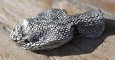 Lead Free Pewter Rattle Snake Figurine Snake Head Paper Weight Hastings Pewter