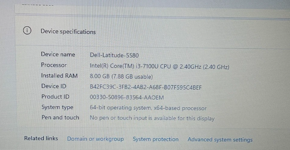 Dell Latitude 5580 · i3-7100U · 8GB · 500GB, photo 4 of 5