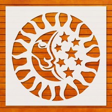 Sun Moon Design Clear Plastic Stencil Template for DIY Wall Art - StencilAir
