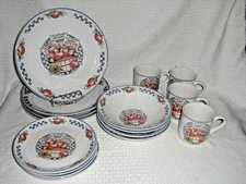 16pc  International Tableworks Appletime Stoneware Dinnerware dishes set.
