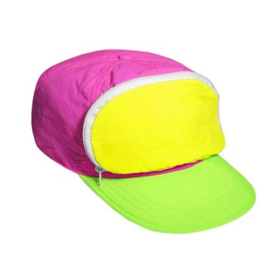 Fanny Pack hat for Your Head - 80s / 90s - Nylon Cap with Zipper Pocket and A...