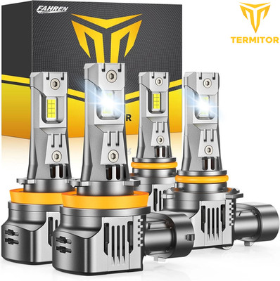 TERMITOR Brightest 4 Pacjk H11+9005 LED Hi/Low/Fog Headlight Bulbs Kit 200000LM