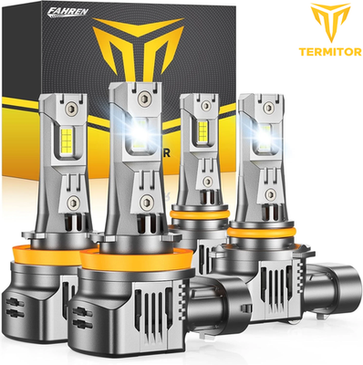 #ad TERMITOR Brightest 4 Pacjk H119005 LED Hi Low Fog Headlight Bulbs Kit 200000LM $52.49