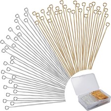 2 Inch Eye Pins for Jewelry Making DIY, Craft Earring Bracelet Straight Pins