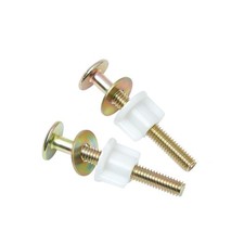 2Pcs Toilet Seat Screws, Steel Hinge Bolts One Size, Gold, White 