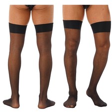 Mens Thigh High Stockings Seamless Long See Through Socks Sliky Tights Clubwear