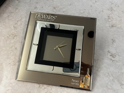 Dewars White Label Advertising Mirror Clock