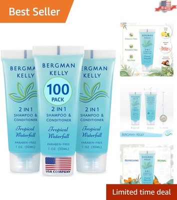 Bulk Purchase of 100 Paraben-Free Travel Size 2-in-1 Shampoo & Conditioner Tubes