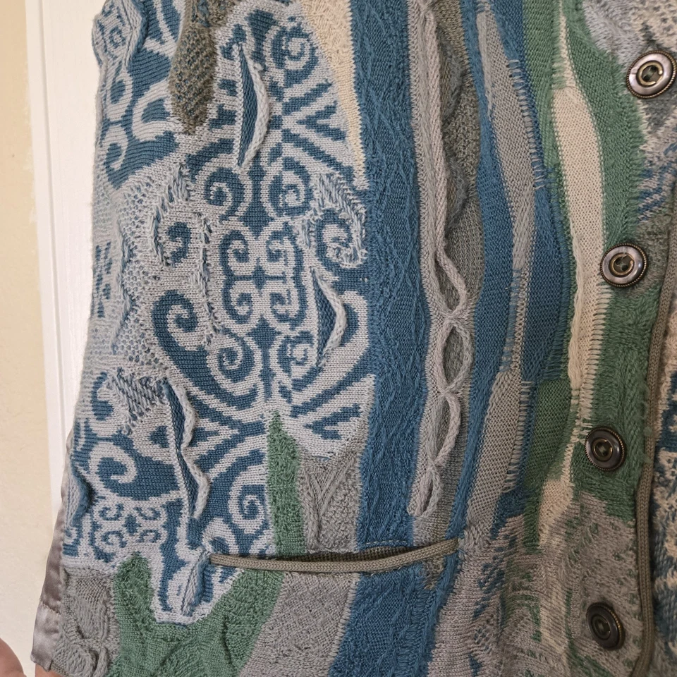 Vintage Coogi Australia Knit Button Up Wool Vest Sweater M - Image 2 of 4