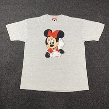 Vintage Mickey Inc T Shirt Minnie Mouse Size Large Gray Made In USA Disney 90s