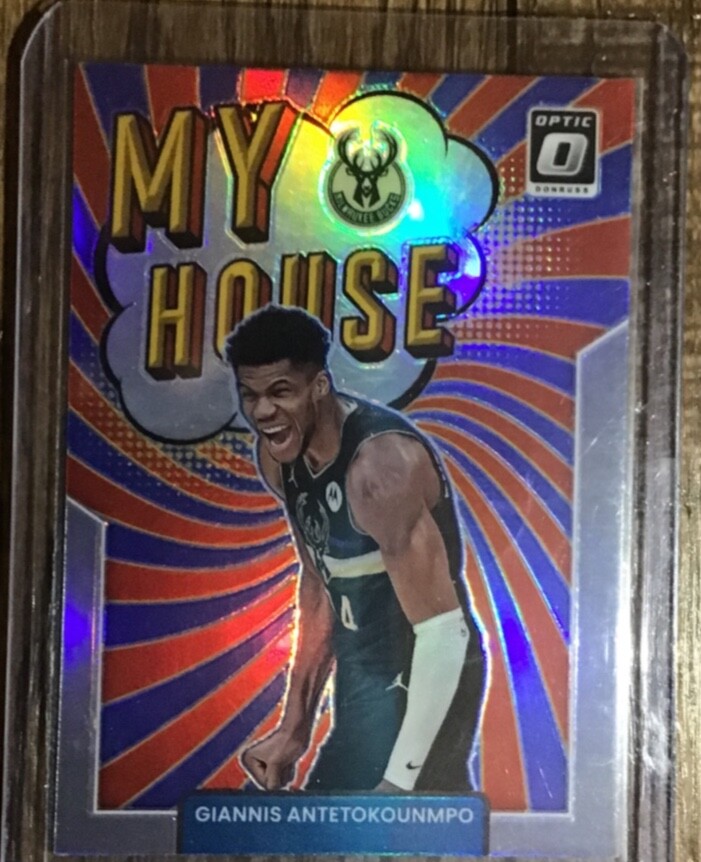 2022 Donruss Optic #4 Giannis Antetokounmpo My House Silver Holo Insert. Bucks