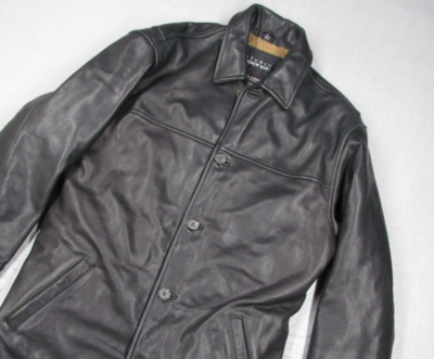 Wilsons Studio Andrew Marc Jacket Men Medium Black Leather Button