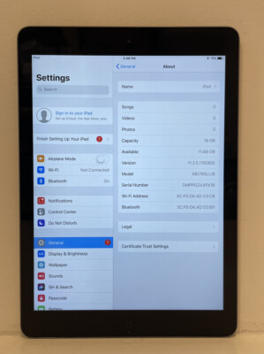 Apple iPad Air 1st Gen. 16GB - Wi-Fi, 9.7 in - Space Gray (MD785LL