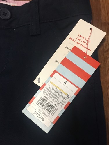 Girls' Flat Front Stretch Uniform Pants Blue Navy - Cat & Jack - Size: 4 - Picture 3 of 5