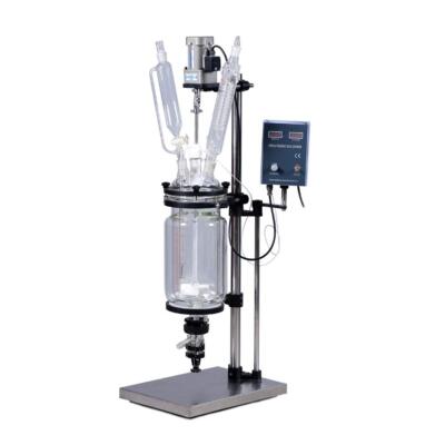 5L laboratory chemical double layer glass reactor chemical jacketed glass reactor de