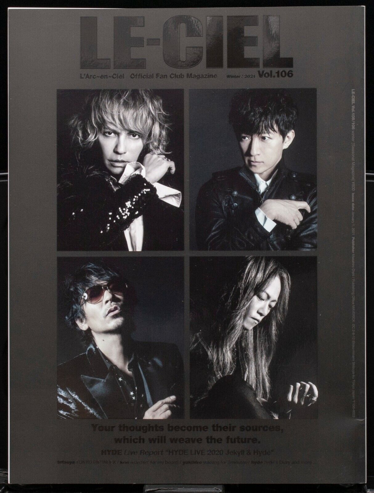 L'Arc~en~Ciel LE-CIEL 2020 Vol.105 Japan Fan Club Book hyde tetsuya ken  yukihiro