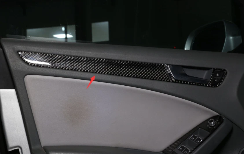Para Audi A4 A5 2009-2016 Vinilo Fibra de Carbono Interior Puerta Panel Cubierta Tapicería 4* Foto 3 de 4