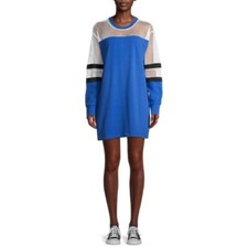 Women's $79 PSK Collective Blue Jersey Varsity Dress w/Mesh Insets Size M NWT