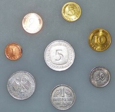 Die Gute alte D-Mark Erinnerungssatz 1 Pfennig bis 5 DM Echte Münzen aus der BRD