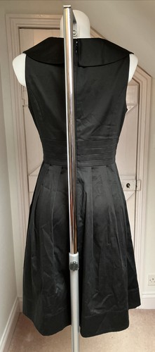 Calvin Klein Black Polished Cotton Sleeveless Dress Size 8 Perfect Condition - Picture 5 of 9