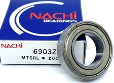 NACHI JAPAN 6903 ZZ DEEP GROOVE BALL BEARING, METAL SHIELDED 17x30x7 mm