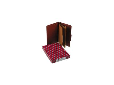 Smead 19075 Pressboard Classification Folders wSelf Tab, Legal, Six-Section, Red