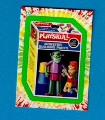2008 Wacky Packages Flashback1 {FB1} Green Border ''PLAYSKULL'' #54 Sticker Card