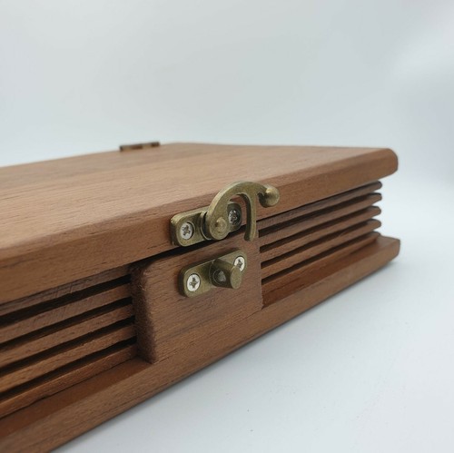 Box Teak Wood Wooden Vintage Storage Craft Trinket Handmade Thai Book Shaped - Picture 7 of 12