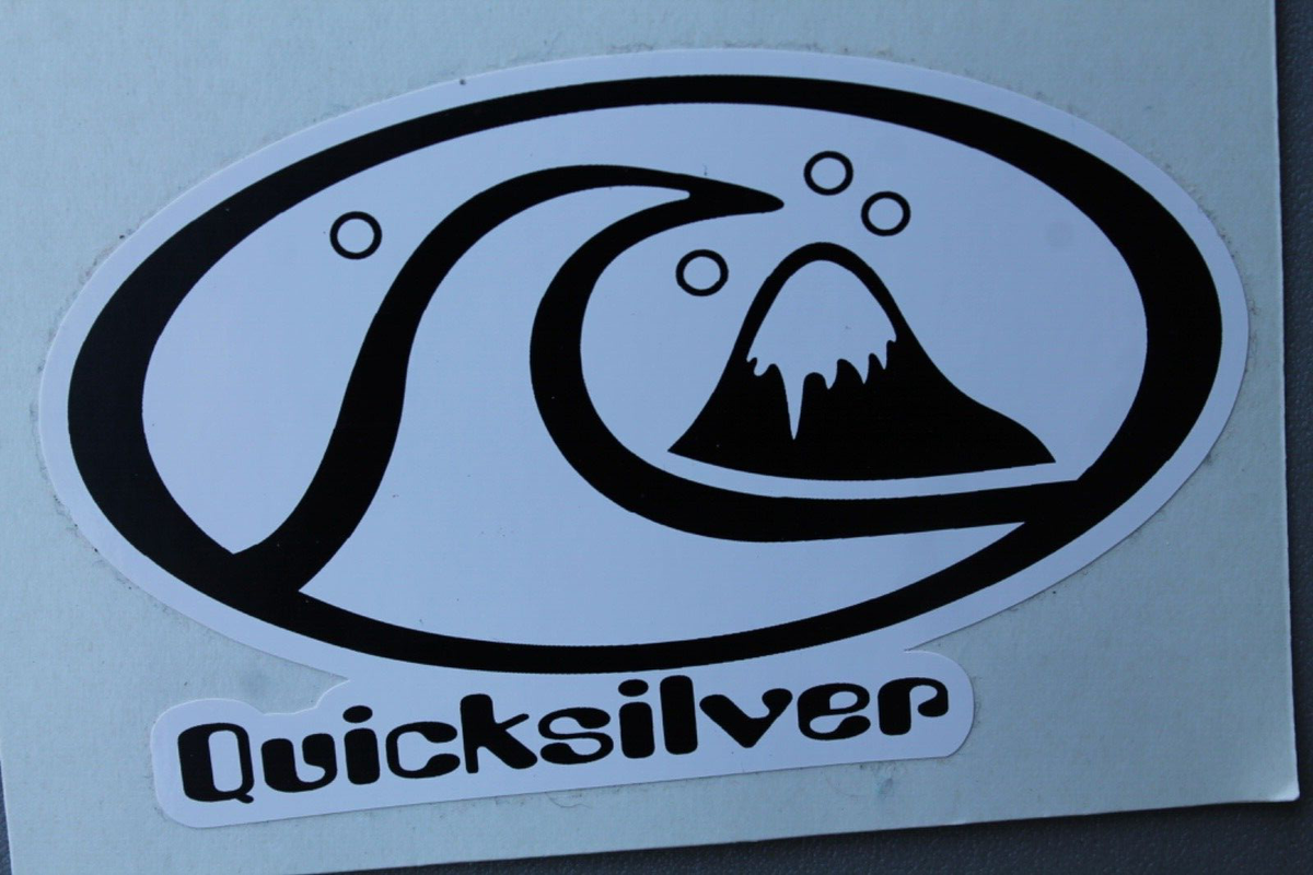 Quiksilver Wave Mountain Logo Black White Oval OG V62A