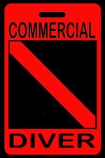 Hi-Viz Red Personalized "Commercial Diver" Luggage/Gear Bag Tag - New