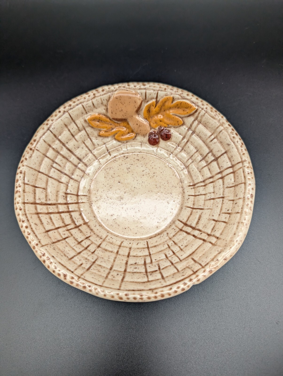 Vtg Byron Molds 3D Mushroom Wood Stump Pitcher Creamer Soup Bowl Fall Retro