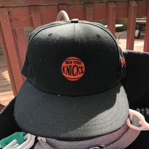 New York Knicks Fitted Hat Black Vtg Logo Hardwood Classics 7 3 8 Ebay